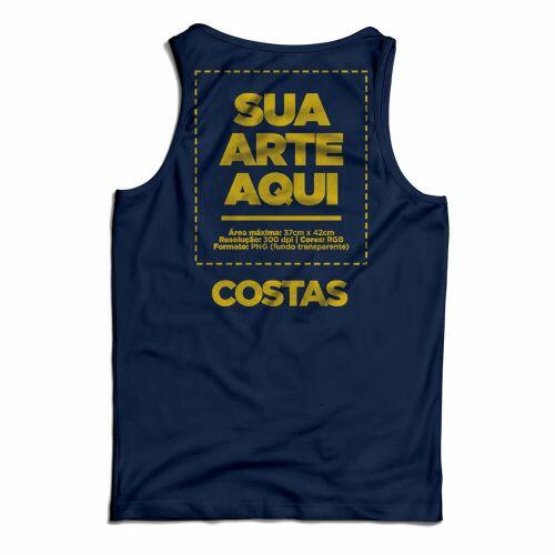 Camiseta Personalizada Regata Frente e Costas - Envie a sua arte