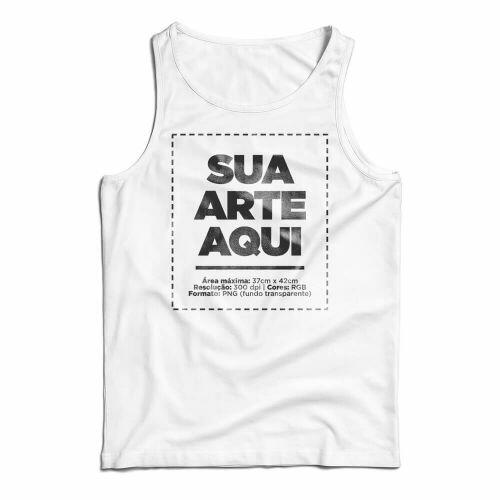 Camiseta Personalizada Regata Frente e Nuca - Envie a sua arte