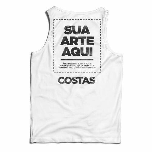 Camiseta Personalizada Regata Peito e Costas - Envie a sua arte