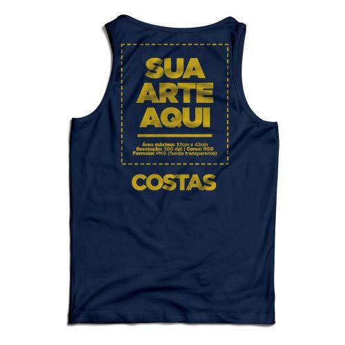 Camiseta Personalizada Regata Peito e Costas - Envie a sua arte