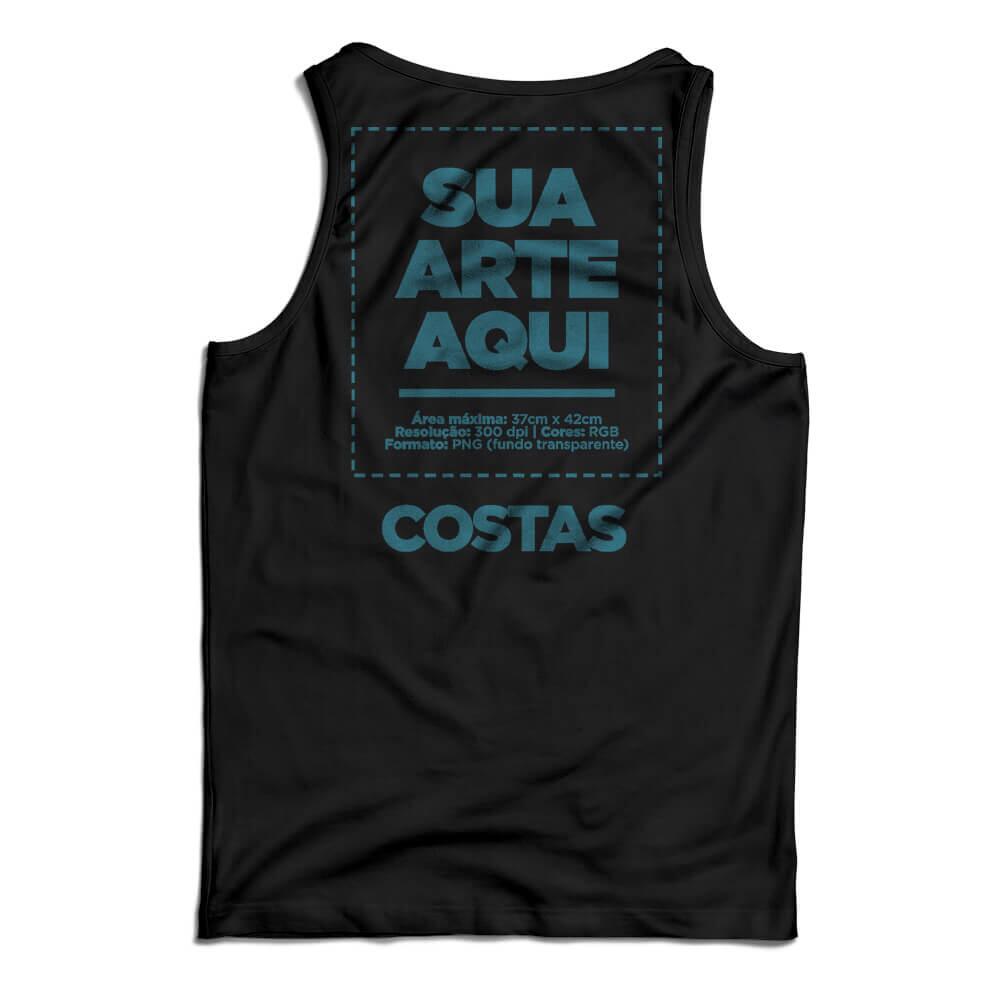 Camiseta Personalizada Regata Peito e Costas - Envie a sua arte