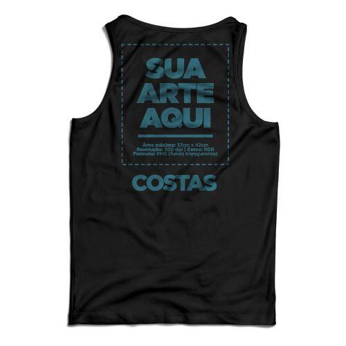 Camiseta Personalizada Regata Peito e Costas - Envie a sua arte