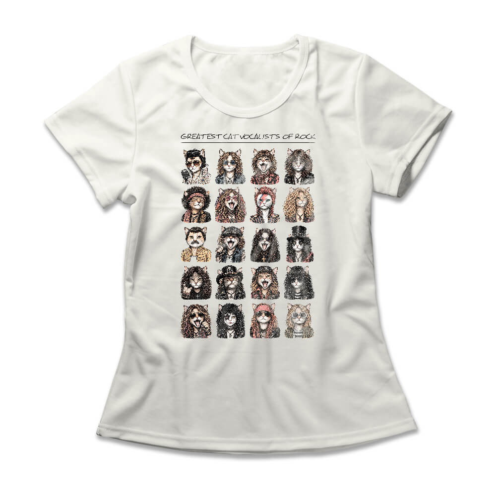Camiseta Feminina Gatos Vocalistas do Rock