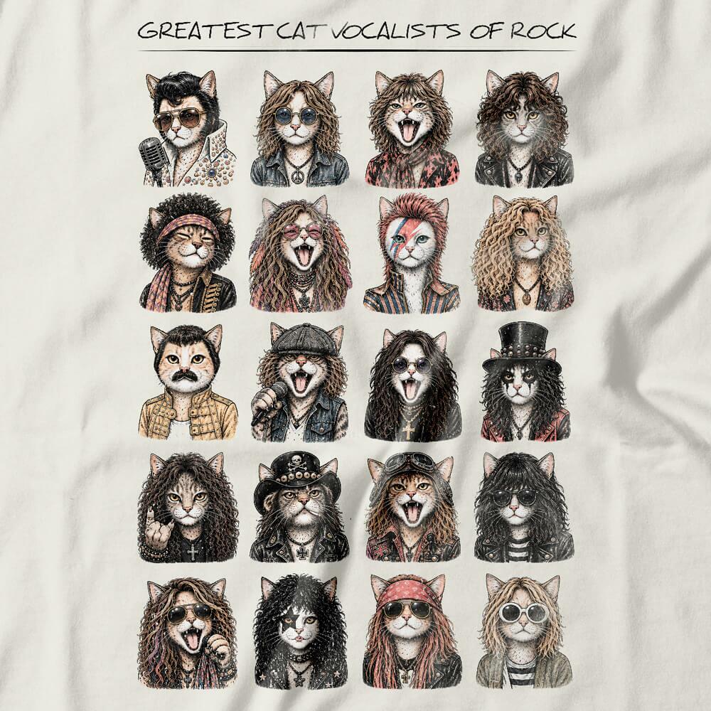 Camiseta Feminina Gatos Vocalistas do Rock