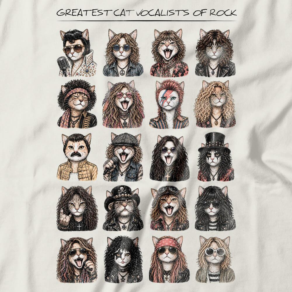 Camiseta Gatos Vocalistas do Rock