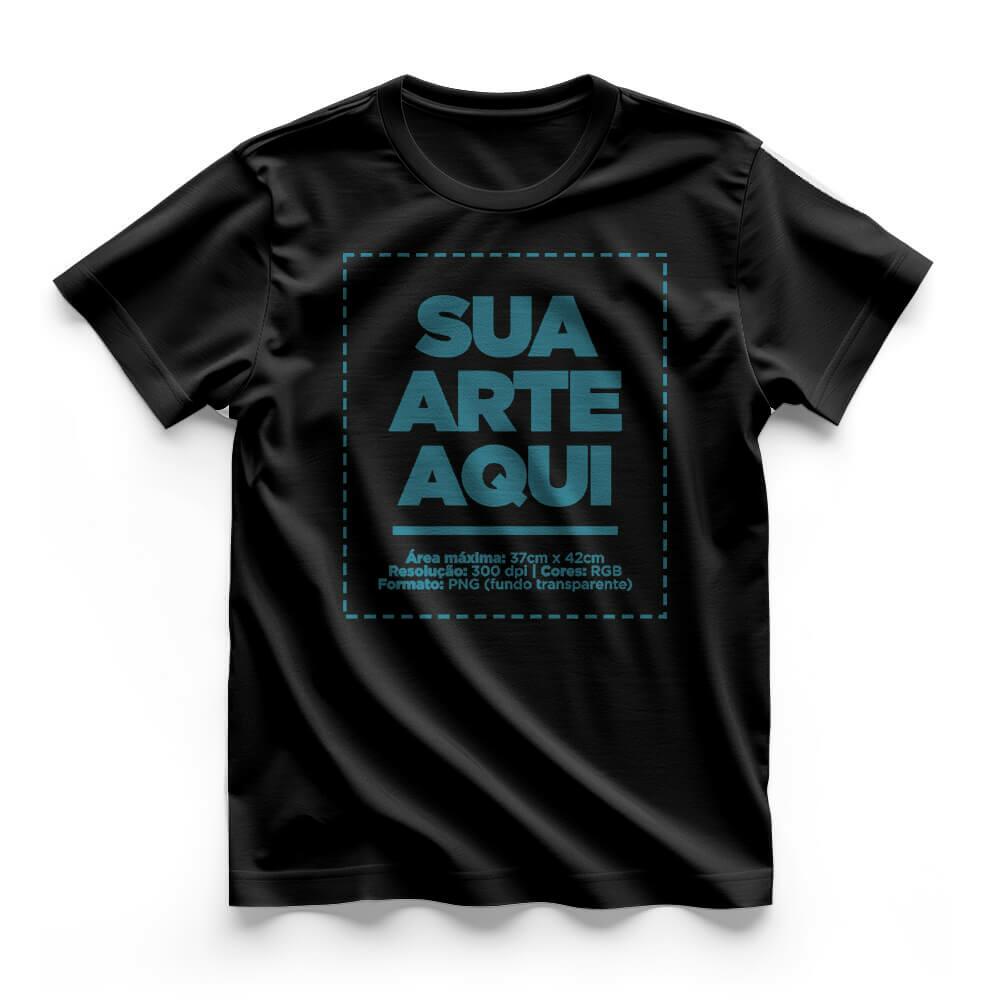 Camiseta Personalizada Modal Frente e Costas - Envie a sua arte