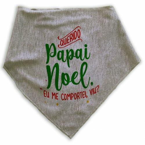 Bandana Para Cães e Gatos Natal - Papai Noel Eu Me Comportei