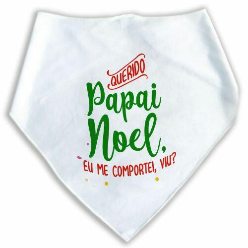 Bandana Para C�es e Gatos Natal - Papai Noel Eu Me Comportei