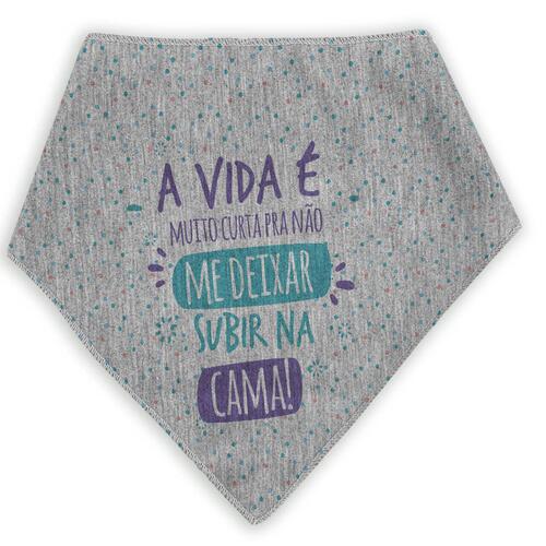 Bandana Para Pets A Vida � Curta Me Deixa Subir Na Cama Roxa e Verde