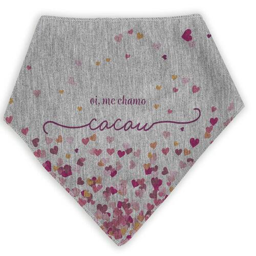 Bandana Personalizada Com o Nome do Pet - Cora��es Rosas