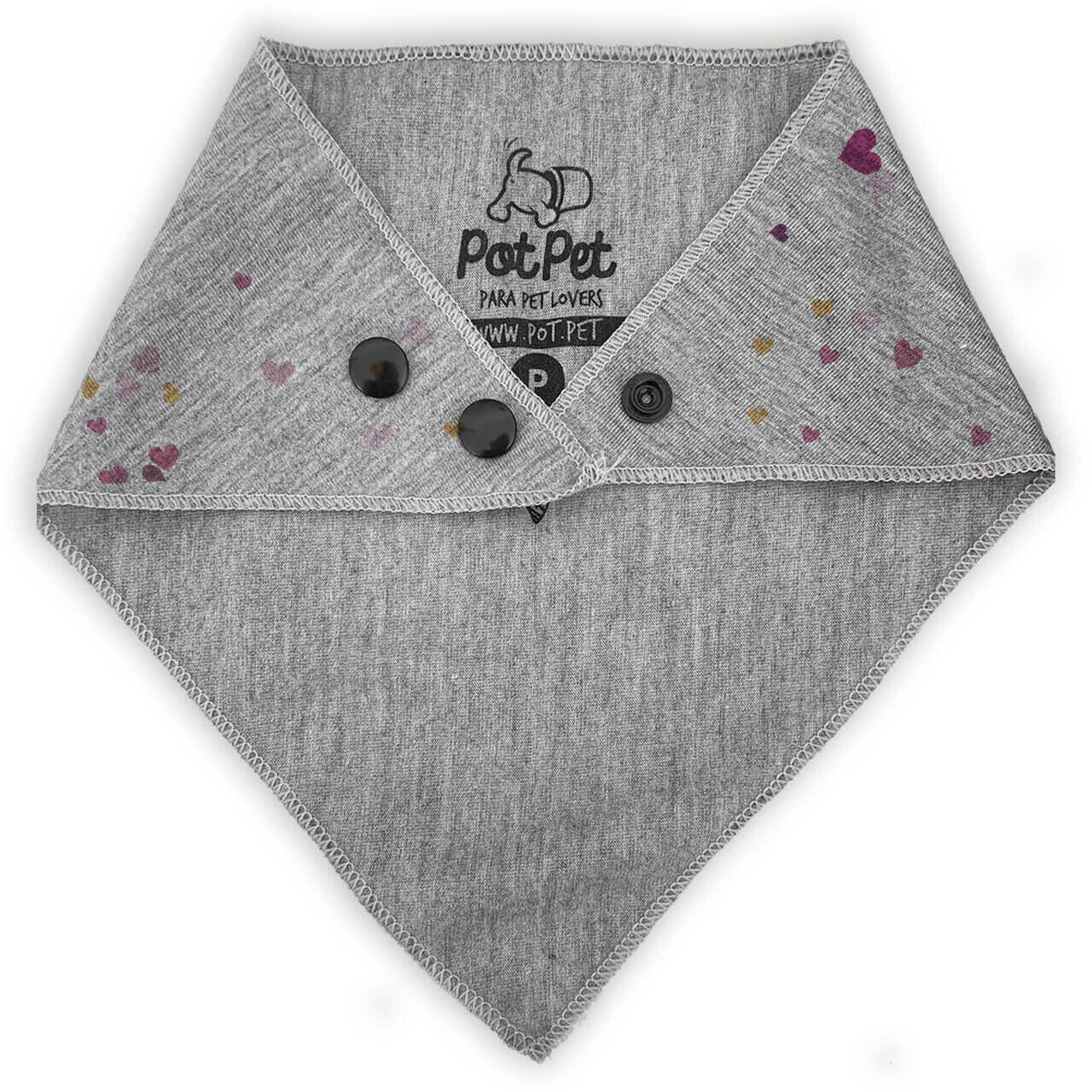 Bandana Personalizada Com o Nome do Pet - Corações Rosas