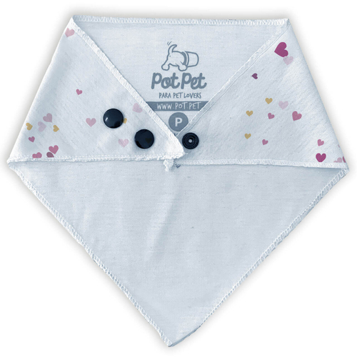 Bandana Personalizada Com o Nome do Pet - Corações Rosas