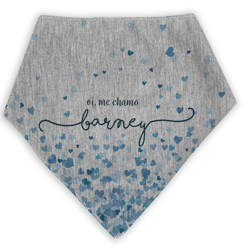 Bandana Personalizada Com o Nome do Pet - Cora��es Azuis