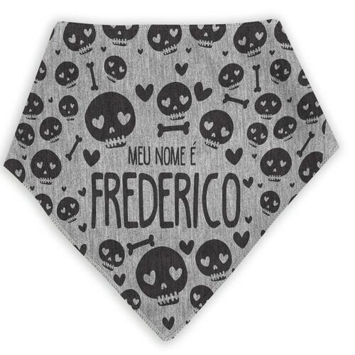 Bandana Personalizada Com o Nome do Pet - Caveiras