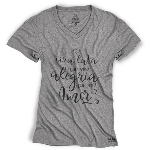 Camiseta Vira-Lata que Vira Alegria que Vira Amor