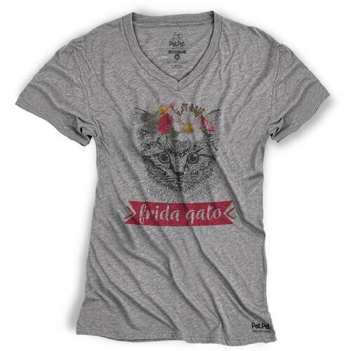 Camiseta Frida Gato - Cole��o Pintores