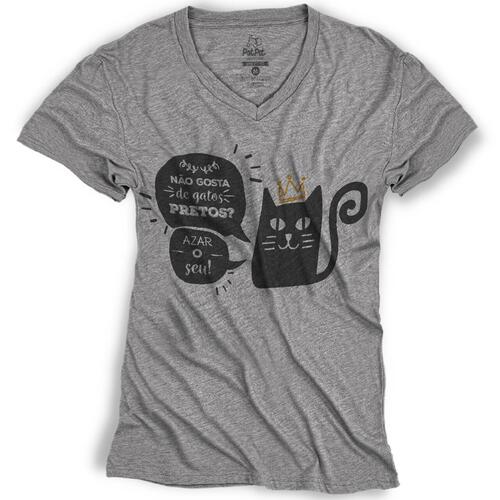 Camiseta N�o Gosta de Gatos Pretos Azar o Seu