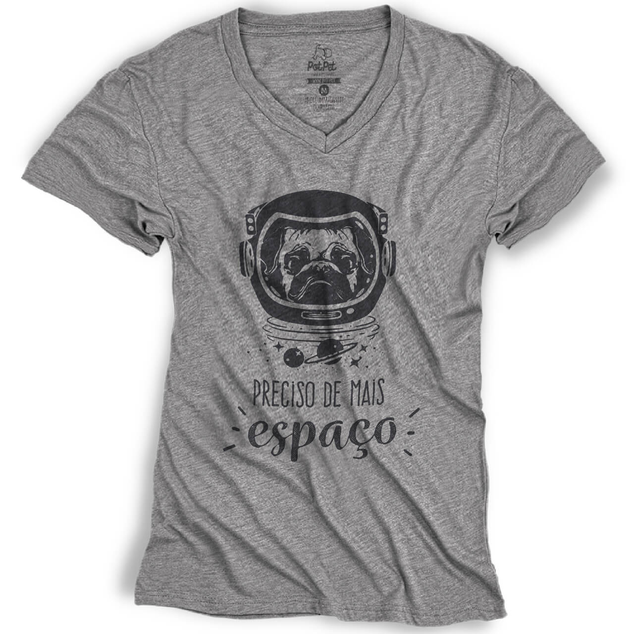 Camiseta Pug Astronauta - Preciso de Mais Espaço
