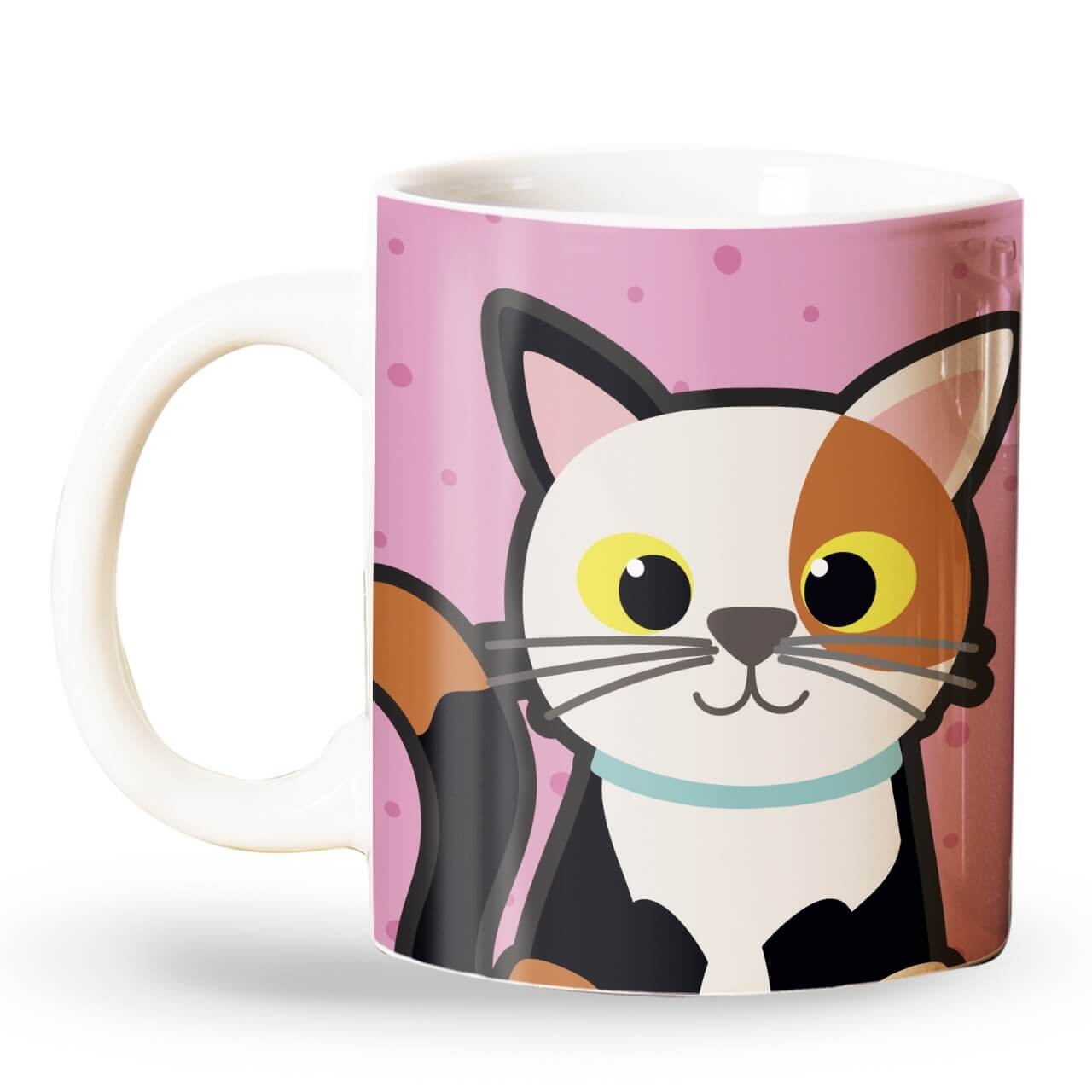 Caneca Personalizada Gato Tricolor