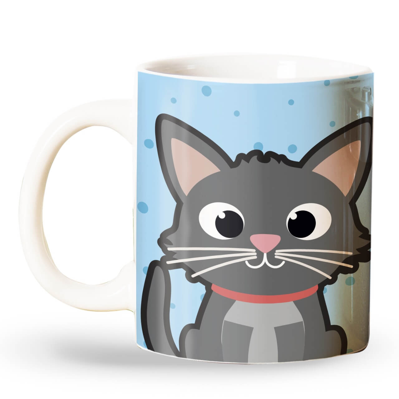 Caneca Personalizada Gato Cinza