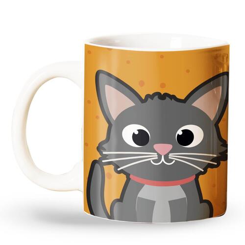 Caneca Personalizada Gato Cinza