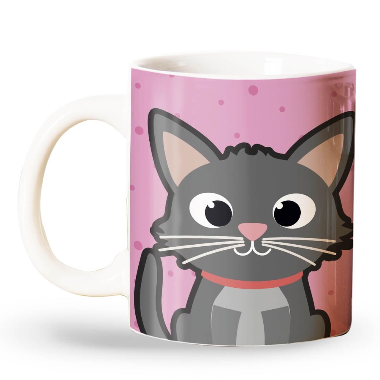 Caneca Personalizada Gato Cinza