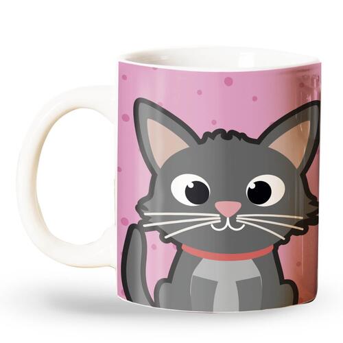 Caneca Personalizada Gato Cinza