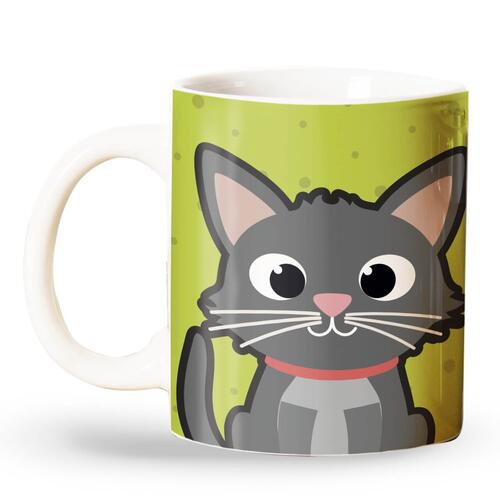 Caneca Personalizada Gato Cinza