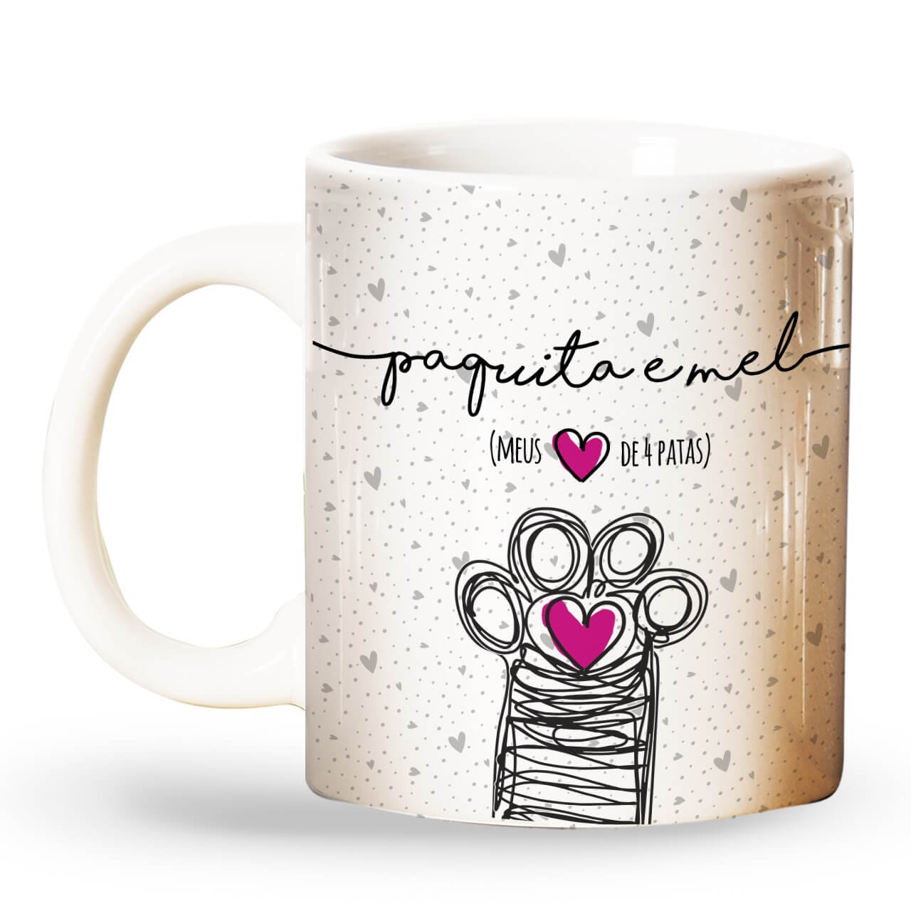 Caneca Personalizada Com os Nomes dos Pets - Coleção Patinha
