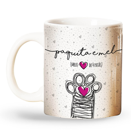 Caneca Personalizada Com os Nomes dos Pets - Coleção Patinha