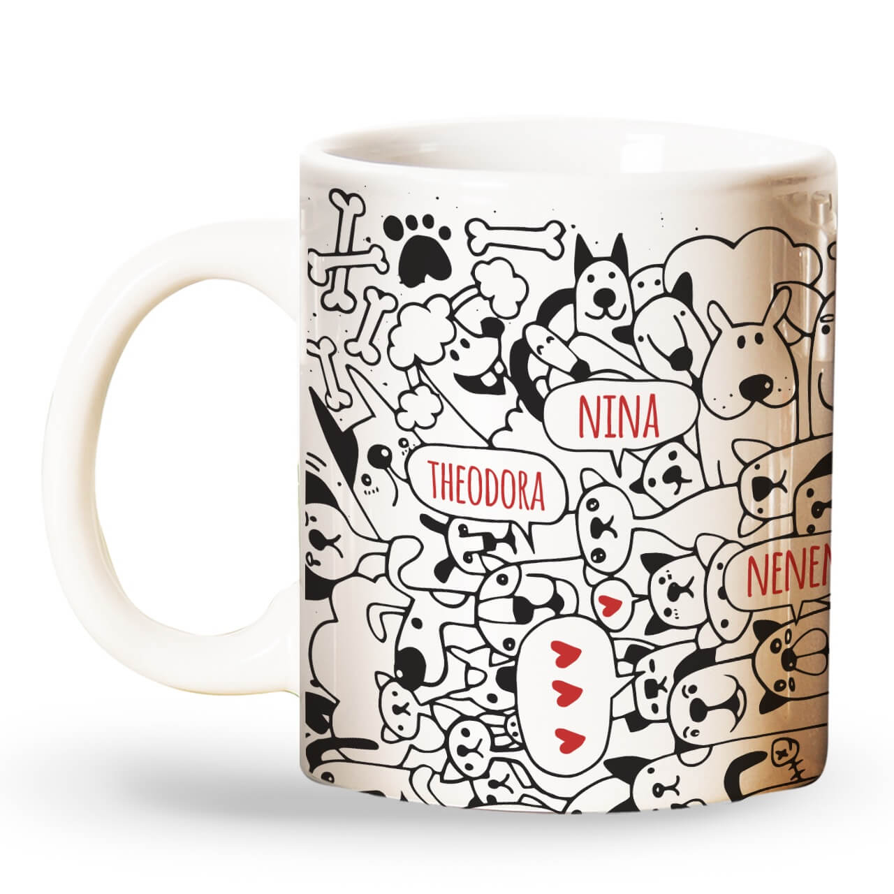 Caneca Personalizada Bicharada - Com os Nomes dos Seus Pets