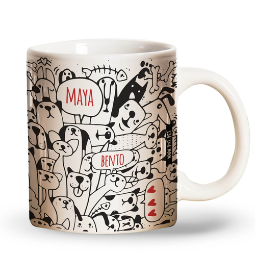 Caneca Personalizada Bicharada - Com os Nomes dos Seus Pets
