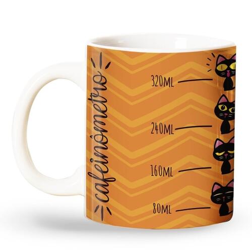 Caneca Cafein�metro Gato - Qual Seu N�vel de Caf�?