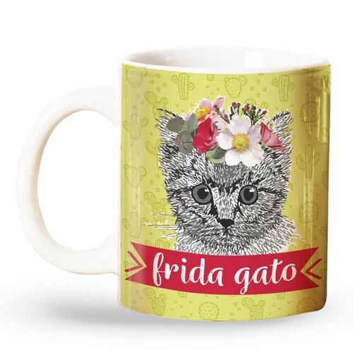 Caneca Frida Gato - Cole��o Pintores