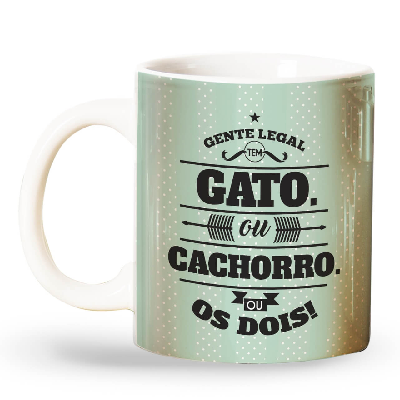 Caneca Gente Legal Tem Gato Ou Cachorro Ou os Dois