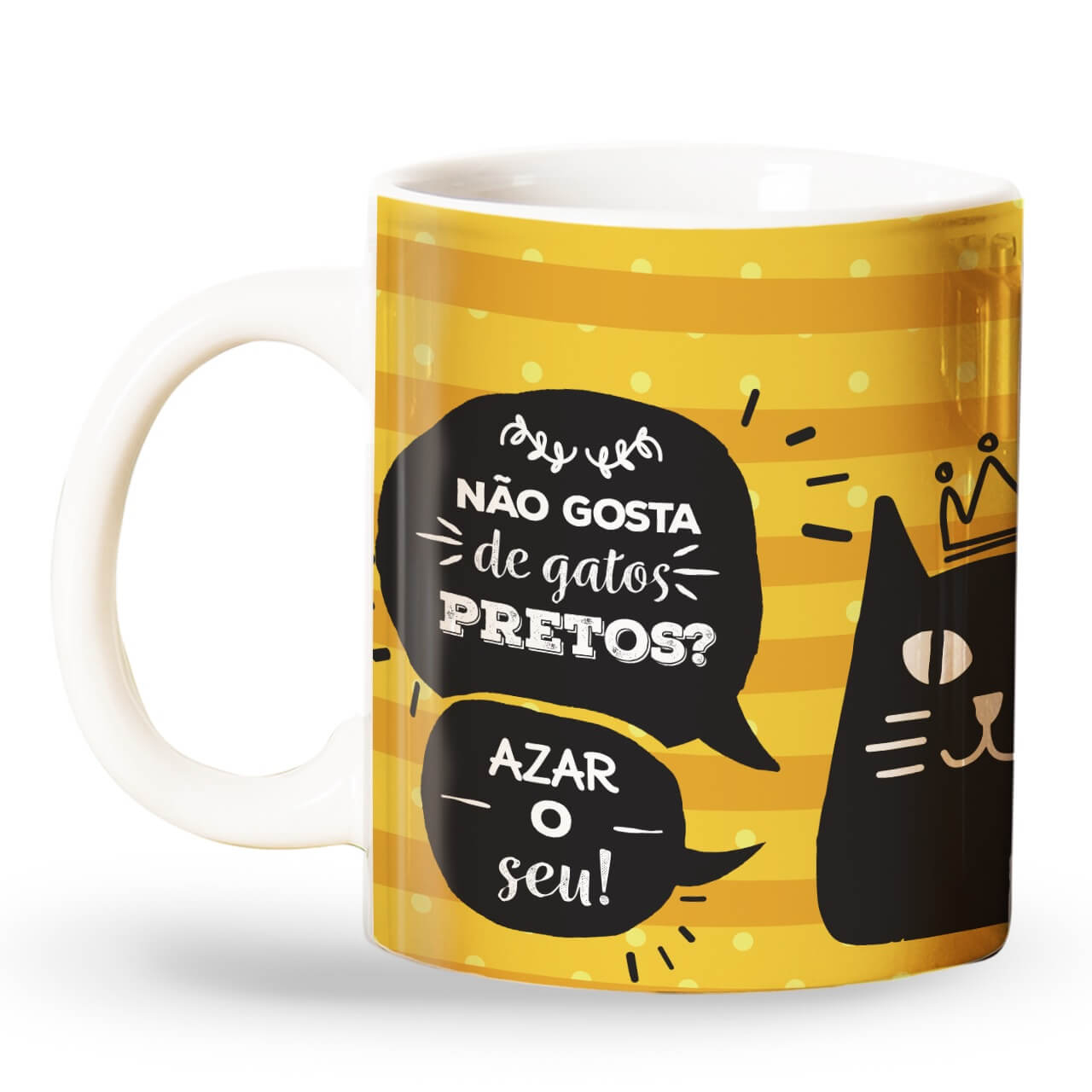 Conjunto com 3 Canecas Gatinho Preto