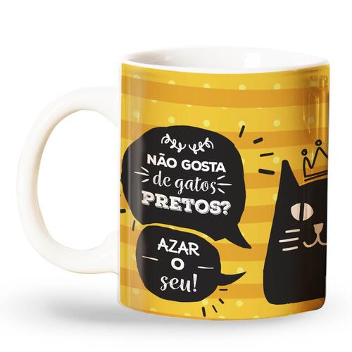 Conjunto com 3 Canecas Gatinho Preto