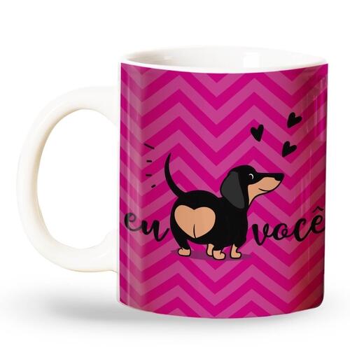 Caneca Eu Amo Voc� - Para Apaixonados por C�es - Salsicha