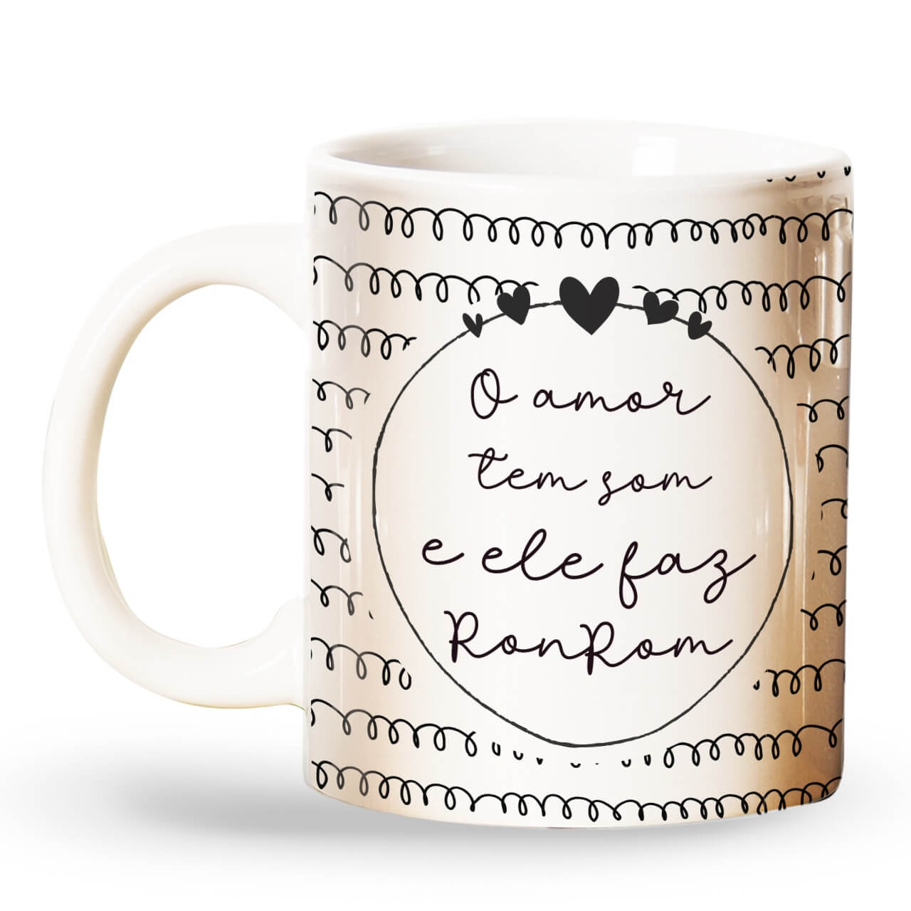 Caneca O Amor Tem Som e Ele Faz RonRom