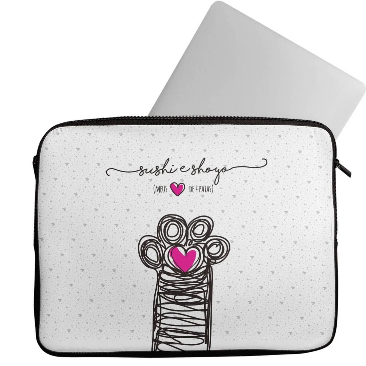 Capa para Notebook Personalizada Com os Nomes dos Pets - Coleção Patinha