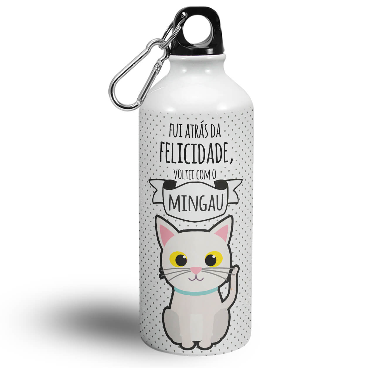 Garrafa Personalizada Gato Branco