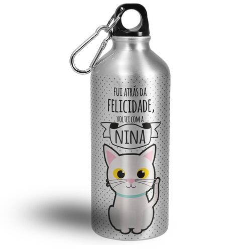 Garrafa Personalizada Gato Branco
