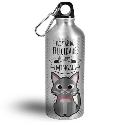 Garrafa Personalizada Gato Cinza