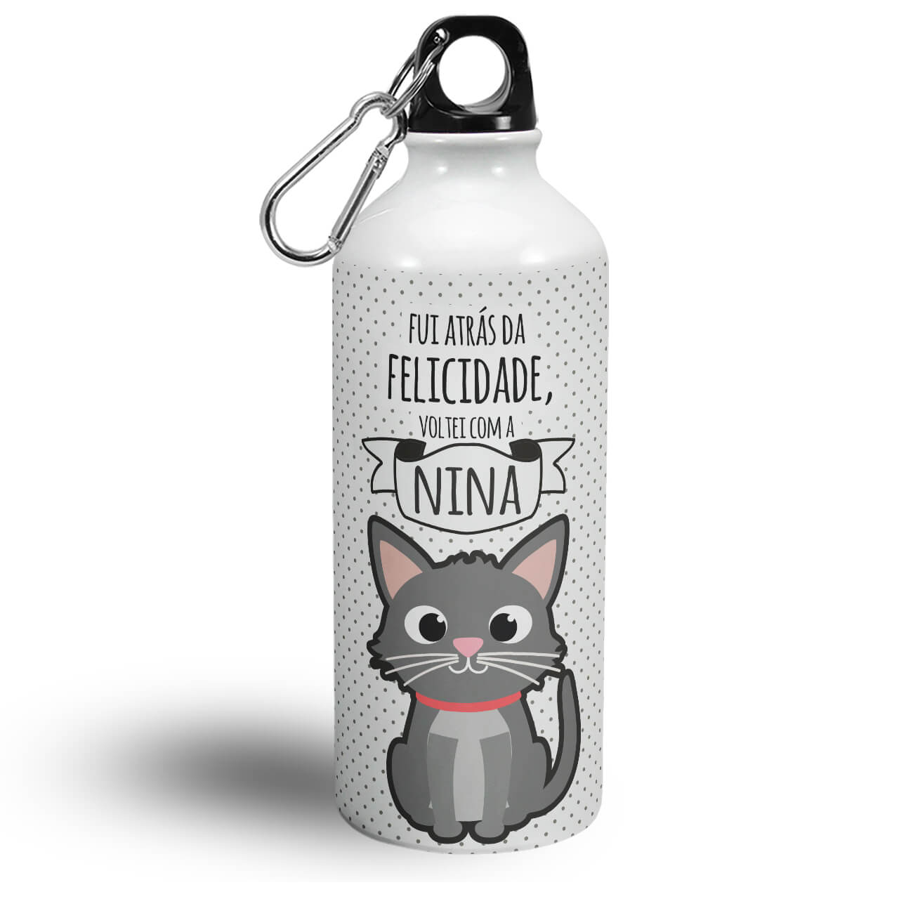 Garrafa Personalizada Gato Cinza