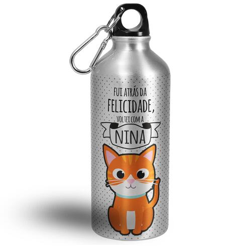 Garrafa Personalizada Gato Laranja