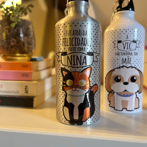 Garrafa Personalizada Gato Tricolor