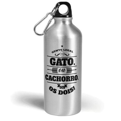 Garrafa Gente Legal Tem Gato ou Cachorro ou os Dois