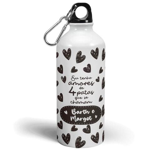 Garrafa Personalizada Eu Tenho Amores de 4 Patas