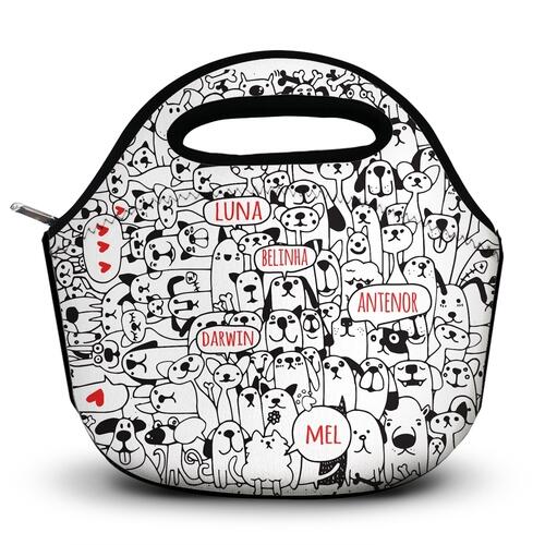 Lancheira Personalizada Bicharada - Com os Nomes dos Seus Pets