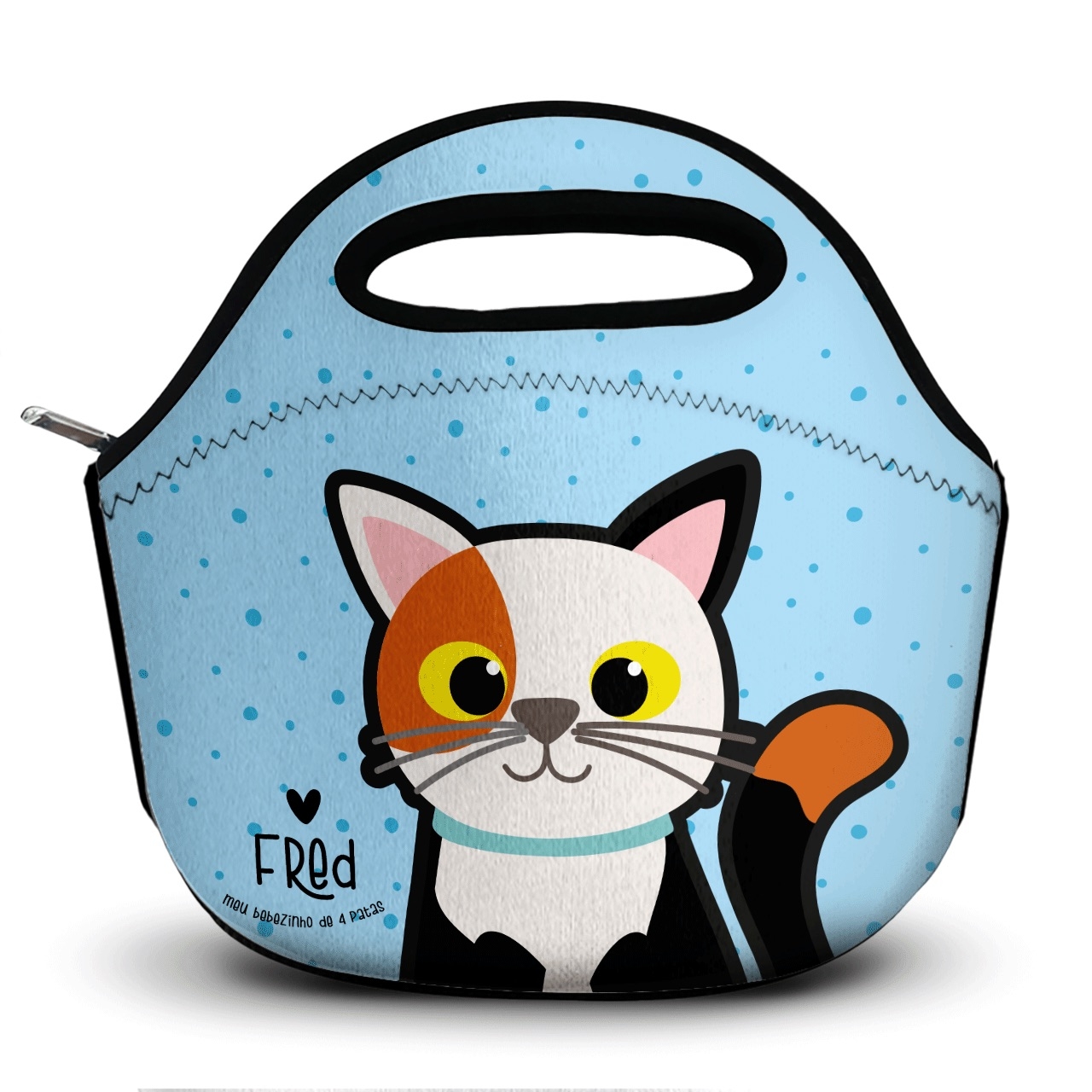 Lancheira Térmica Personalizada Gato Tricolor